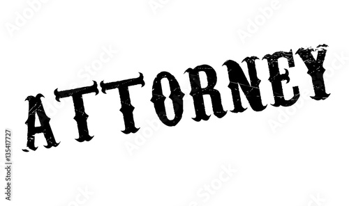 Attorney rubber stamp. Grunge design with dust scratches. Effects can be easily removed for a clean, crisp look. Color is easily changed.