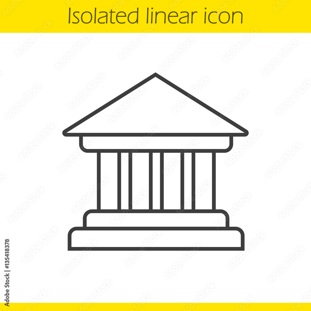 Bank building linear icon