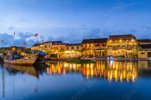 Hoi An reflected in the river during sunset