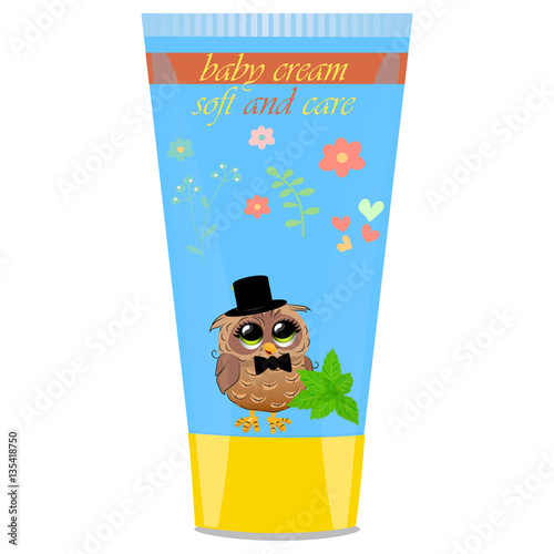 Baby cream tube with kids design
