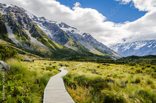 View on the Mt. Cook trail in New Zealand
