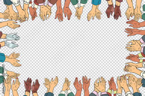 Clap hands frame a business concept, applause