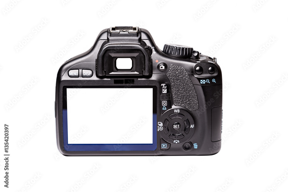 Digital camera rear view Digital camera rear view