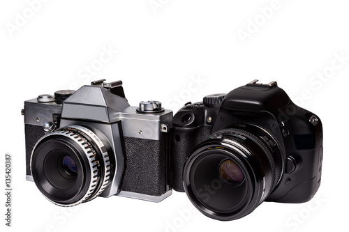 Digital and film camera with lenses from