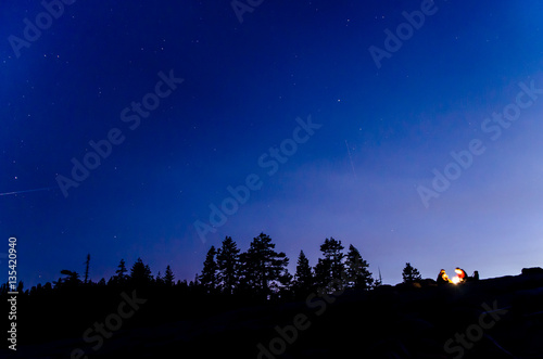 Night sky full of stars over the Yosemite Valley