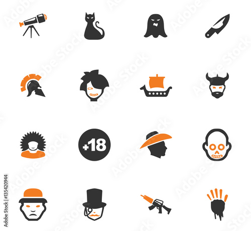Genres of cinema icons set