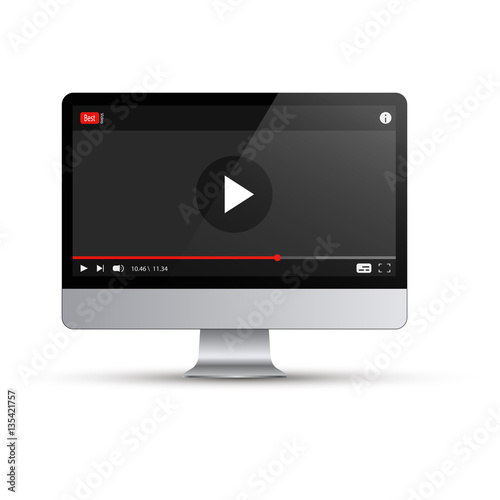 Realistic Computer icon.