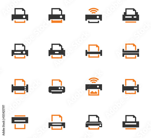 Print icons set