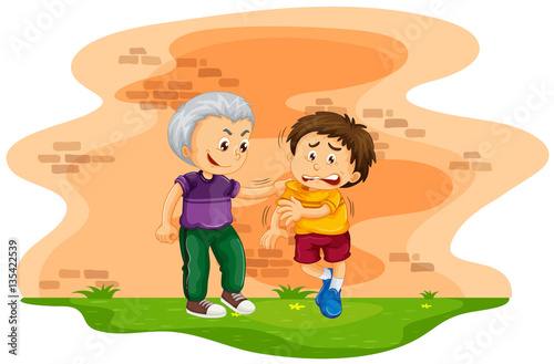 Big boy bullying on little boy