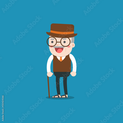 grandpa. Old man person. Vector character