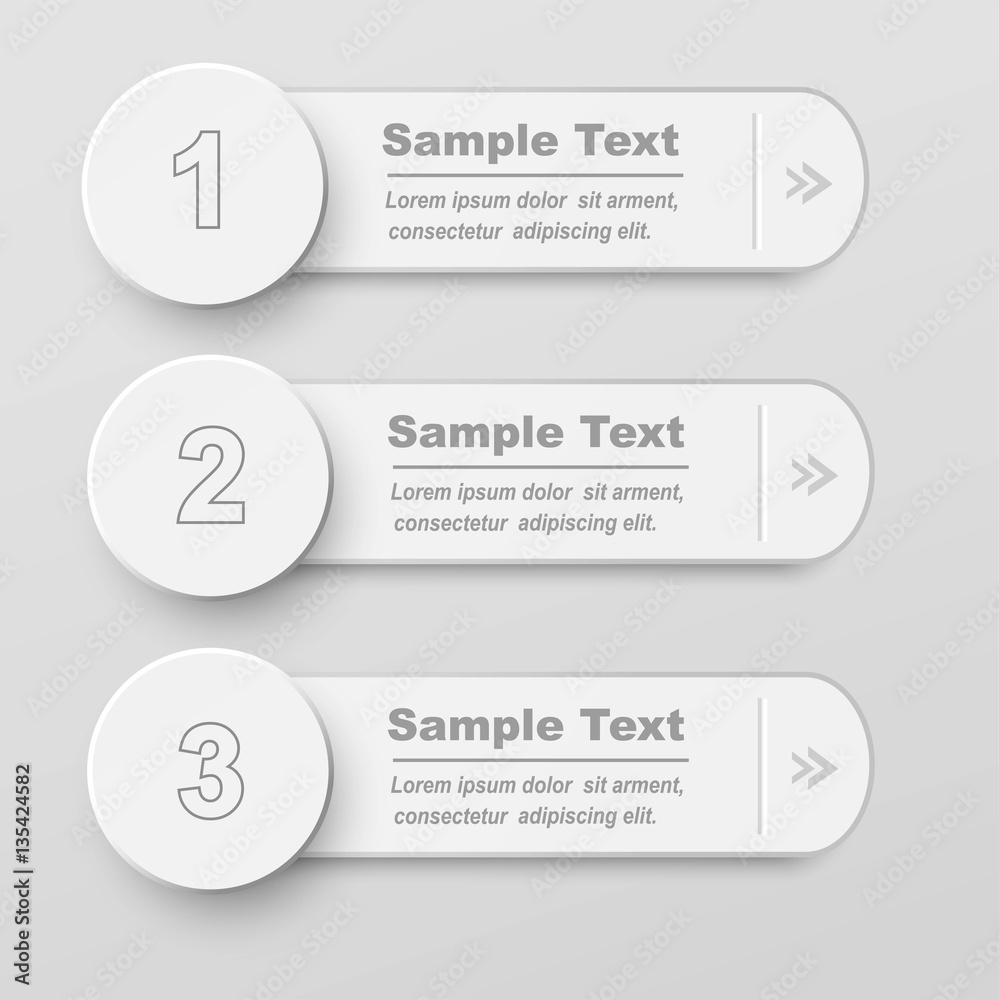 Vector One Two Three steps, progress banners with colorful tags. Vector One Two Three steps, progress banners with colorful tags.