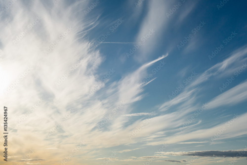 Surreal cirrus clouds on blue sky Surreal cirrus clouds on blue sky
