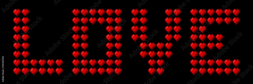 Love 8-bit hearts. Pixel art