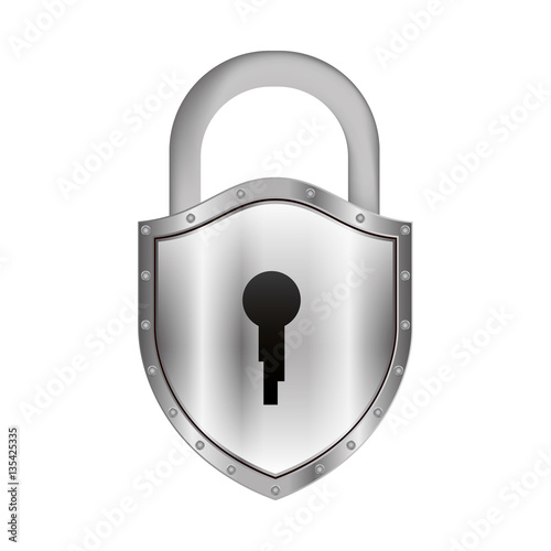 padlock with shield shape body and shackle vector illustration