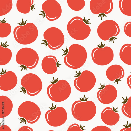 red tomatoes seamless pattern
