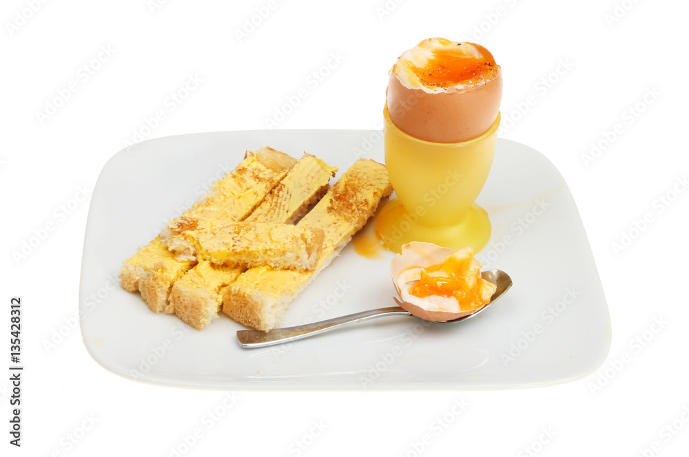 Fototapeta premium Boiled egg and soldiers