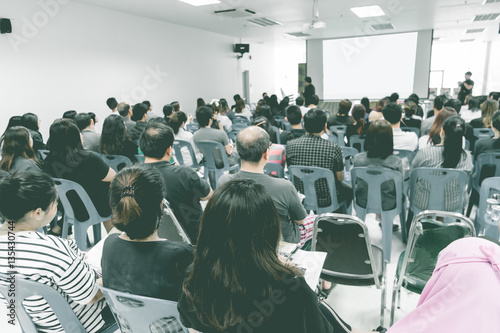 Business concept : asia people listen in business seminar presen