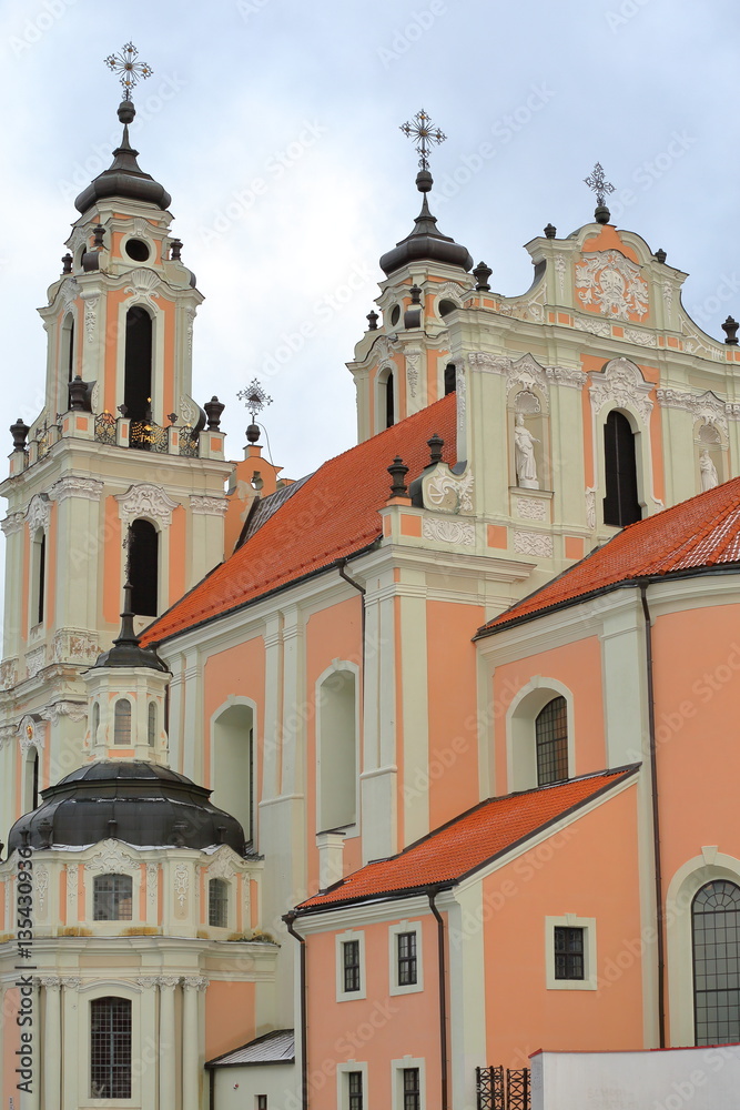 VILNIUS, LITHUANIA: St Catherine's Church with its colorful baroque style