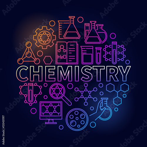 Chemistry colorful round illustration