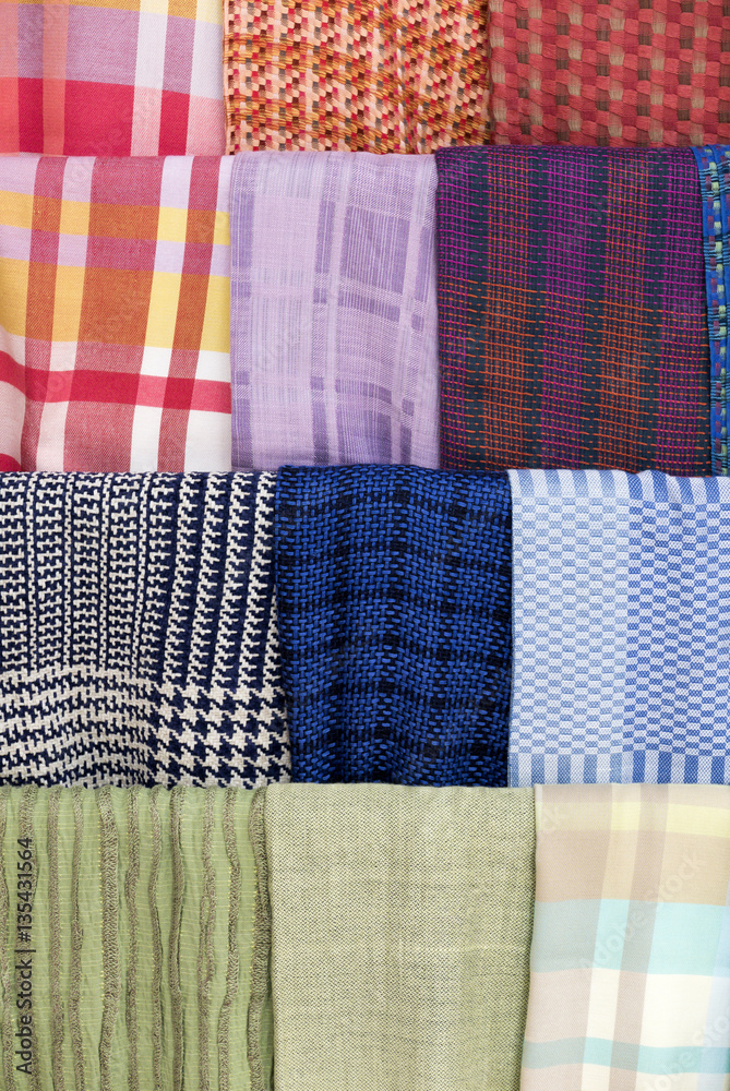 Handmade silk designs multicolor nature color fabric background