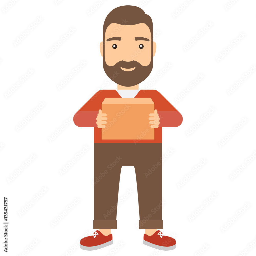 Man holding a box.