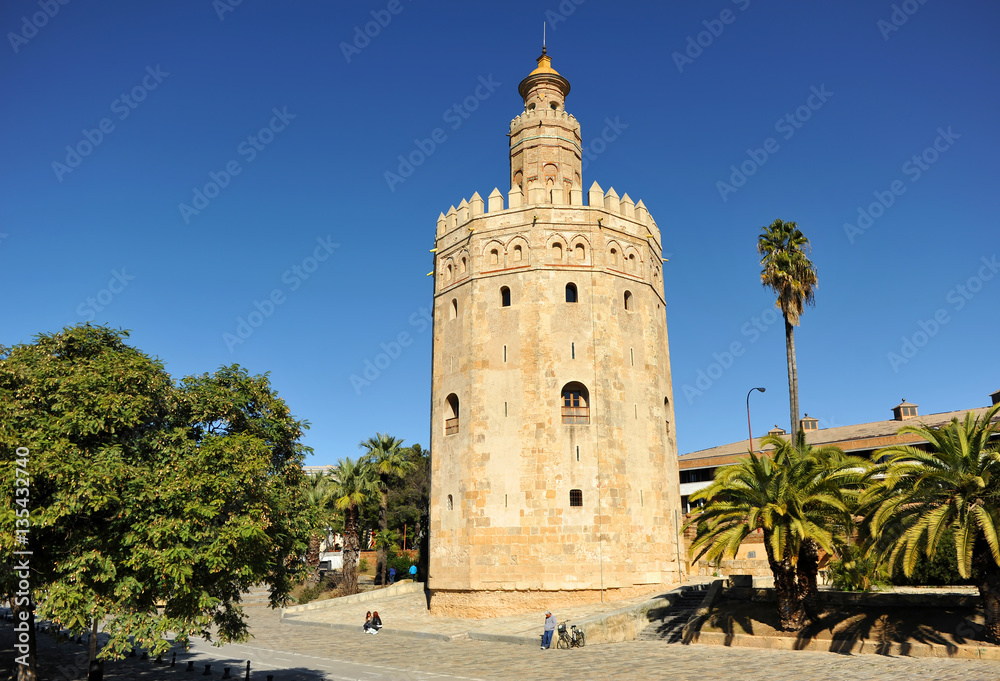 The Gold Tower in Seville, Andalusia, Spain