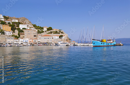 Bild auf Leinwand port of Hydra island Saronic Gulf Greece