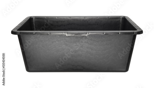 Rectangular heavy duty black plastic basin