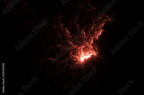 Phoenix - Fire bird design. Abstract background. Isolated on black background.