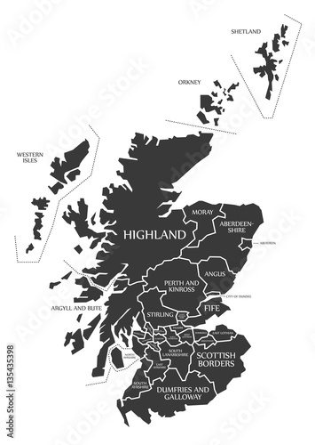 Scotland Map labelled black