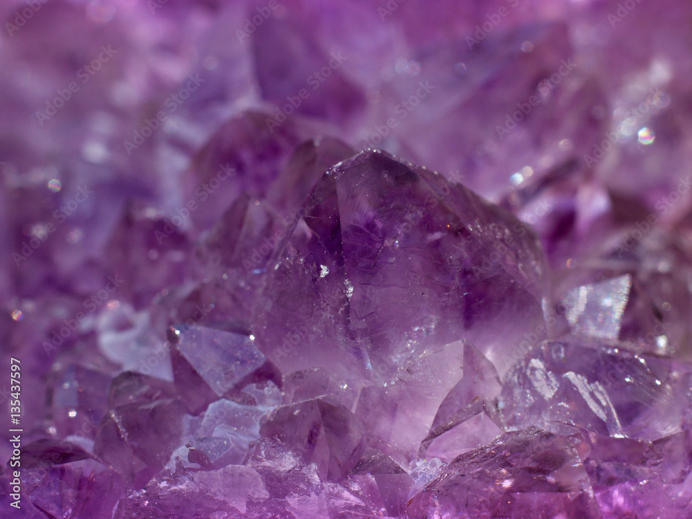 Macro shot of an amethyst geode Macro shot of an amethyst geode