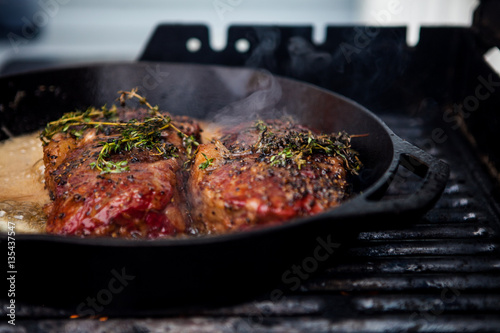 Cooking BBQ Barbecue grilling steak