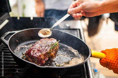 Cooking BBQ Barbecue grilling steak