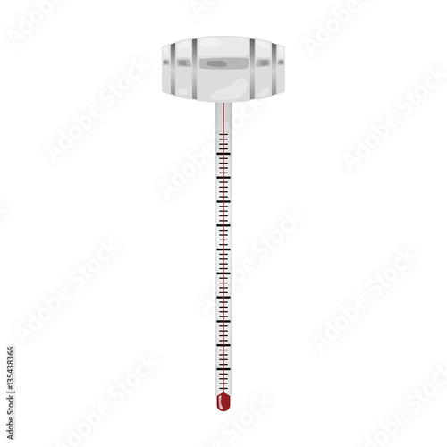 Alcoholmeter icon in cartoon style isolated on white background. Wine production symbol stock vector illustration.
