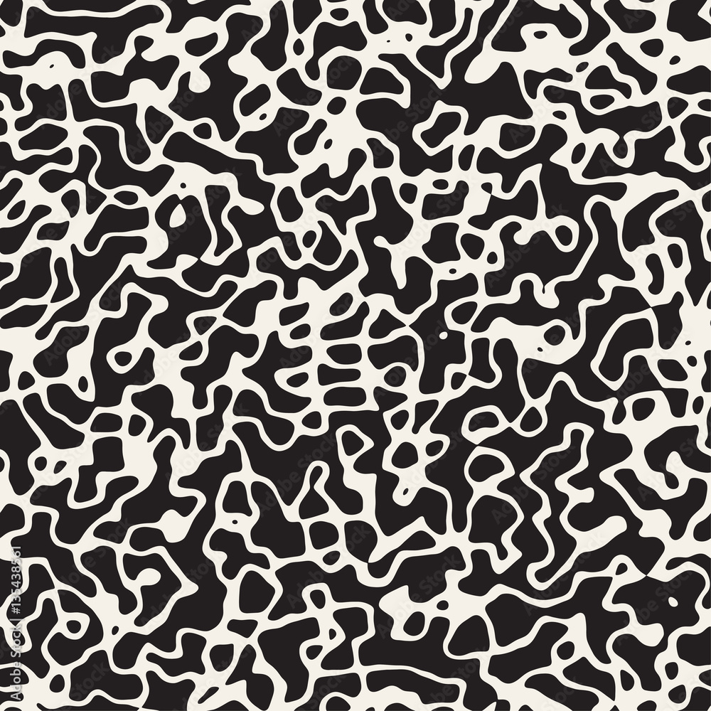 Retro Grungy Noise Texture. Vector Seamless Black and White Pattern