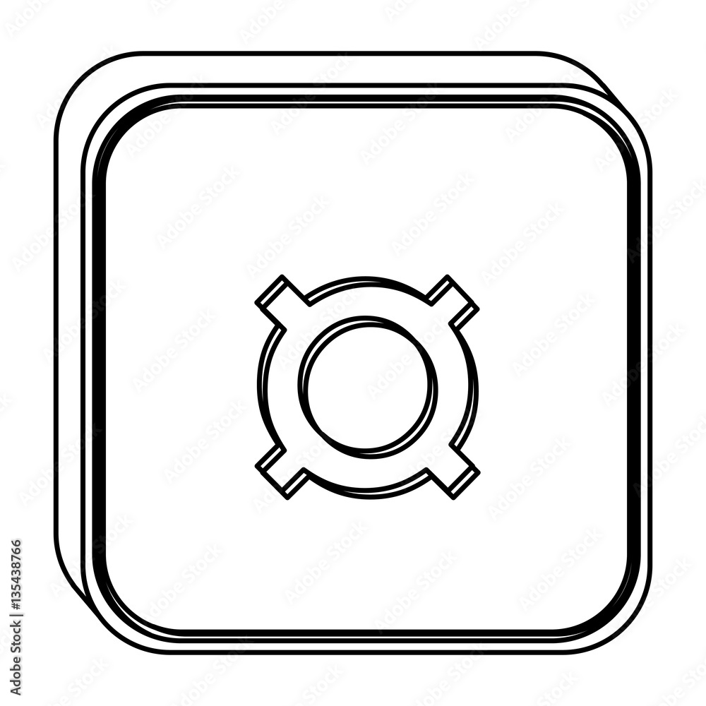 monochrome square contour with currency symbol of common use vector illustration monochrome square contour with currency symbol of common use vector illustration