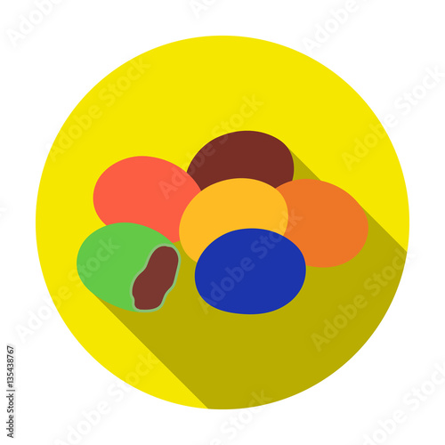 Chocolate dragee icon in flat style isolated on white background. Chocolate desserts symbol stock vector illustration.