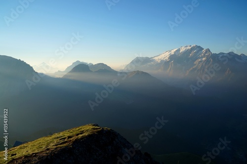 Marmolada von Sonne beleuchtet