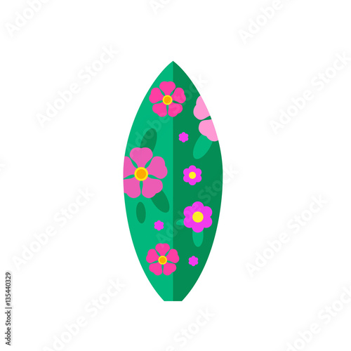Ornate surf board vector icon