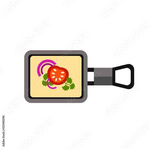 Raclette on square pan icon