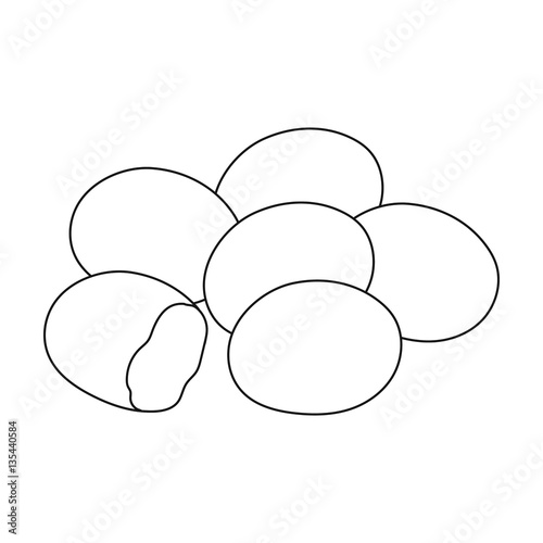 Chocolate dragee icon in outline style isolated on white background. Chocolate desserts symbol stock vector illustration.