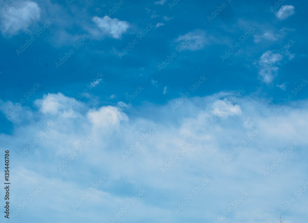 bright light blue sky background , blurred background