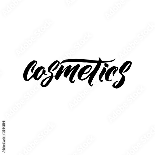 Cosmetics Typography Square Poster. Vector lettering. Calligraphy phrase for gift cards, scrapbooking, beauty blogs and stores. Typography art