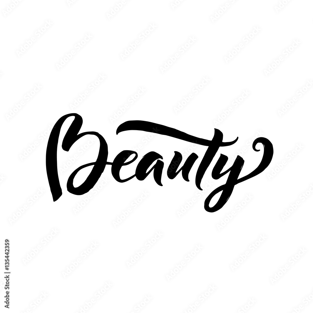 Beauty Typography Square Poster. Vector lettering. Calligraphy phrase for gift cards, scrapbooking, beauty blogs. Typography art