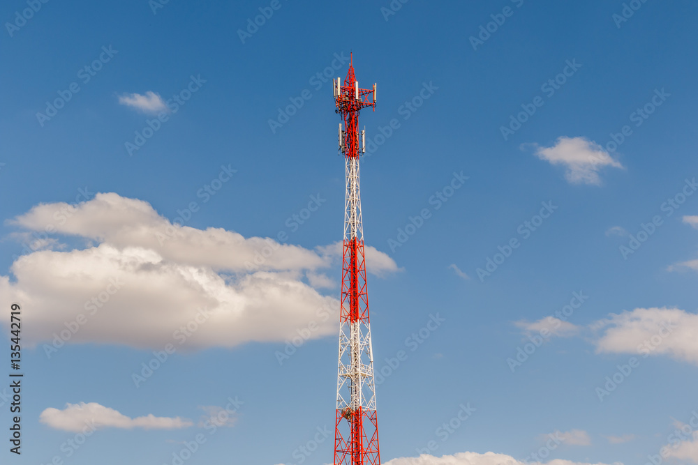 Telecommunication antenna Tower, Copyspace at the right Telecommunication antenna Tower, Copyspace at the right