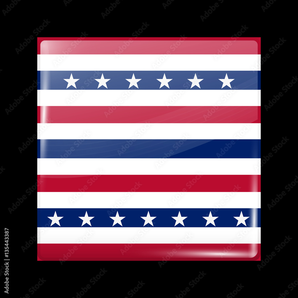 Stars and Stripes Flag. Glossy Icon Square Shape. This is File from the Collection Flags of North America Stars and Stripes Flag. Glossy Icon Square Shape. This is File from the Collection Flags of North America