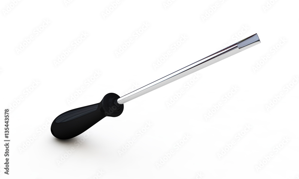 Screwdriver Isolated on White Background, 3D rendering Screwdriver Isolated on White Background, 3D rendering