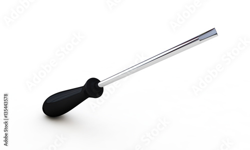 Screwdriver Isolated on White Background, 3D rendering