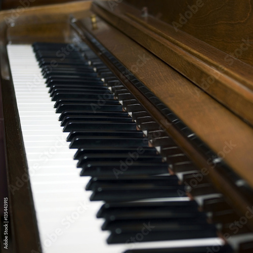 Diagonal view of piano keys