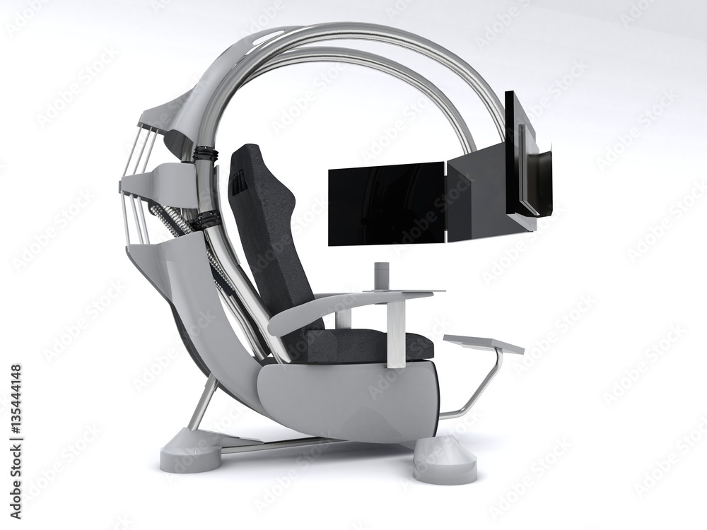 3D illustration of Home racing simulator 3D illustration of Home racing simulator